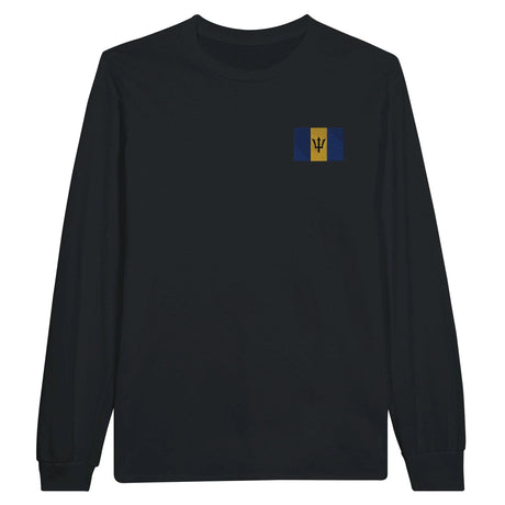 T-shirt à manches longues barbade broderie coton mélangé