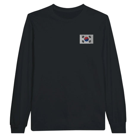 T-shirt à manches longues corée du sud broderie coton
