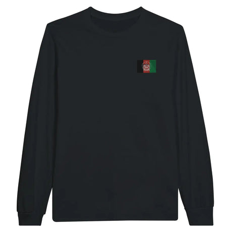 T-shirt à manches longues drapeau afghanistan en broderie - pixelformaflag