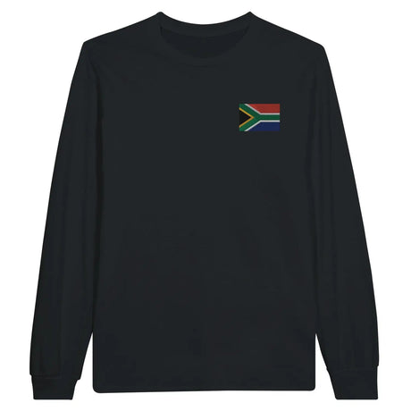 T-shirt à manches longues drapeau afrique du sud en broderie - pixelformaflag