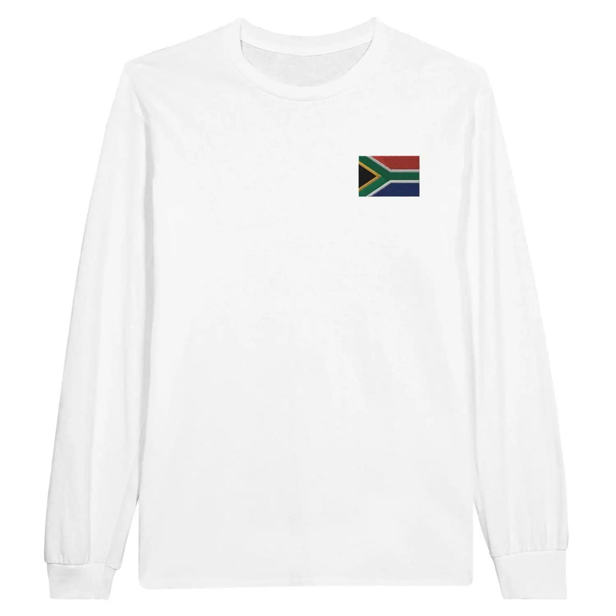 T-shirt à manches longues drapeau afrique du sud en broderie - pixelformaflag