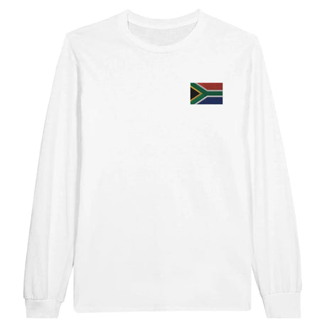 T-shirt à manches longues drapeau afrique du sud en broderie - pixelformaflag