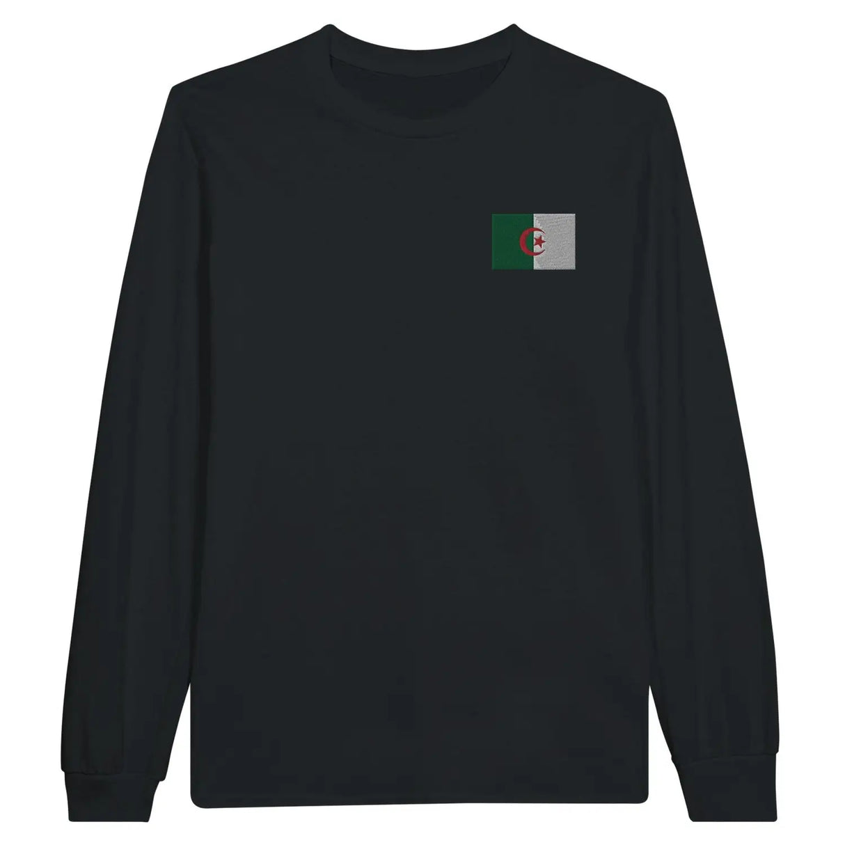T-shirt à manches longues drapeau algérie en broderie - pixelformaflag