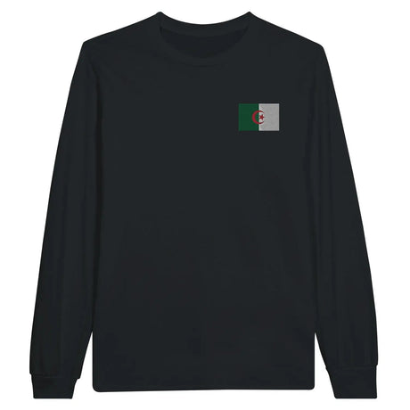 T-shirt à manches longues drapeau algérie en broderie - pixelformaflag