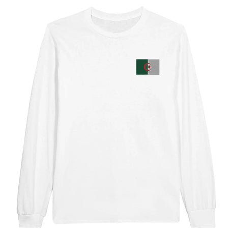 T-shirt à manches longues drapeau algérie en broderie - pixelformaflag