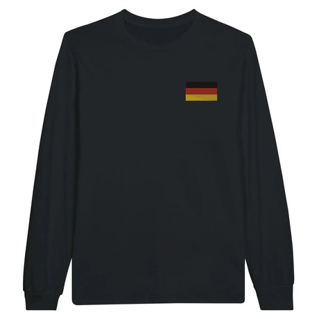 T-shirt à manches longues drapeau allemagne en broderie - pixelformaflag