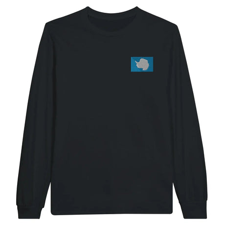T-shirt à manches longues drapeau antarctique en broderie - pixelformaflag