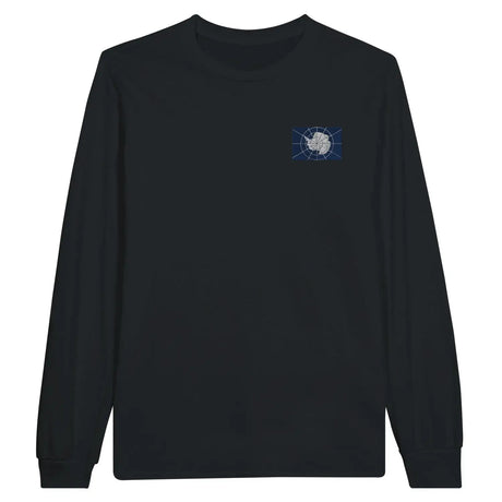 T-shirt à manches longues drapeau antarctique en broderie officiel - pixelformaflag
