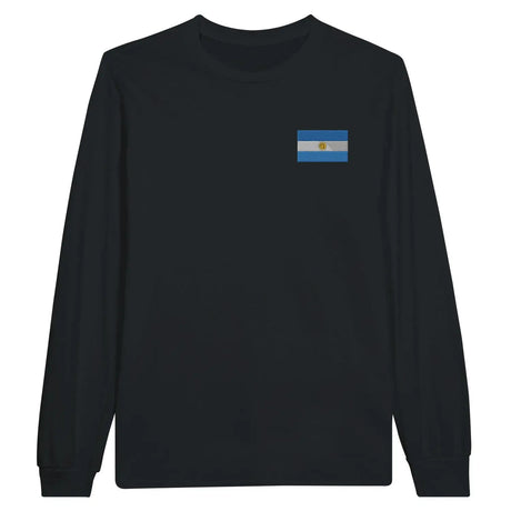 T-shirt à manches longues drapeau argentine en broderie - pixelformaflag