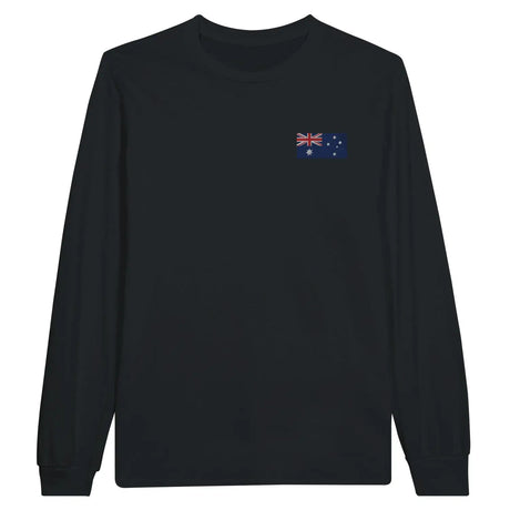 T-shirt à manches longues drapeau australie en broderie - pixelformaflag