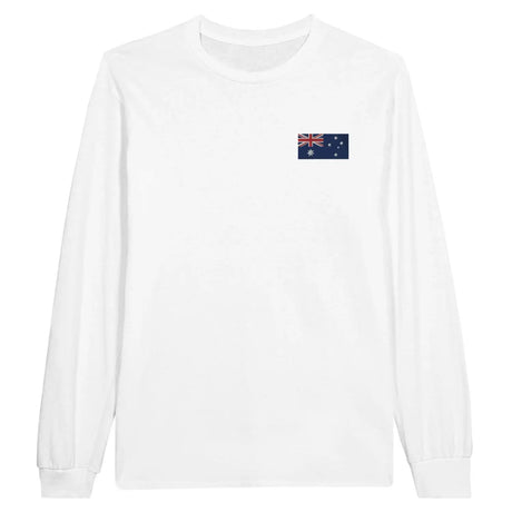 T-shirt à manches longues drapeau australie en broderie - pixelformaflag