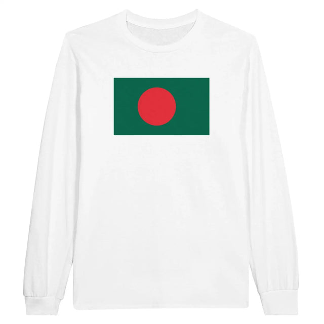 T-shirt à manches longues drapeau bangladesh - pixelforma