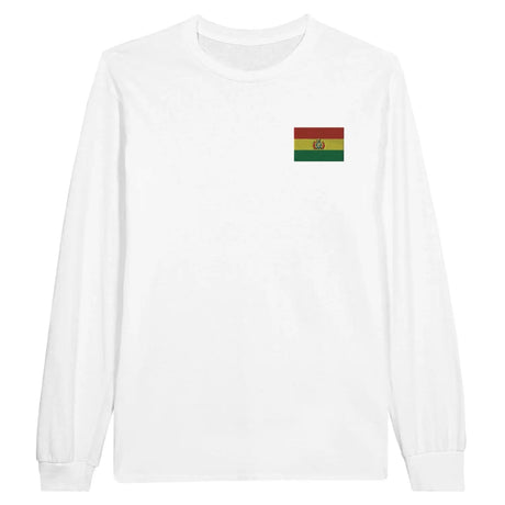T-shirt à manches longues drapeau bolivie en broderie - pixelformaflag