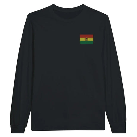 T-shirt à manches longues drapeau bolivie en broderie - pixelformaflag