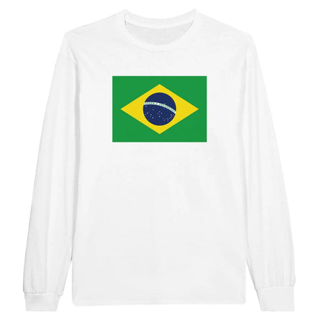 T-shirt à manches longues drapeau brésil - pixelforma