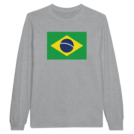 T-shirt à manches longues drapeau brésil - pixelforma