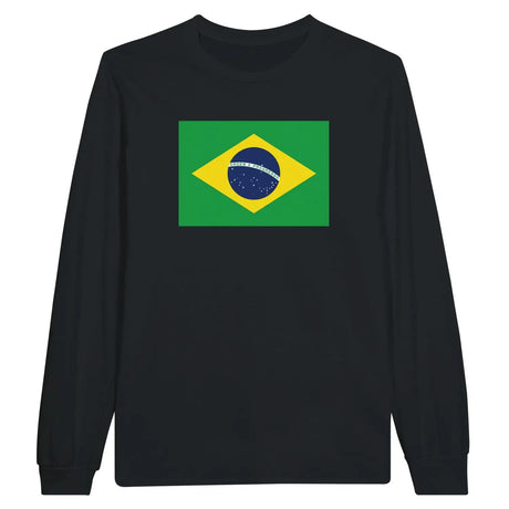 T-shirt à manches longues drapeau brésil - pixelforma