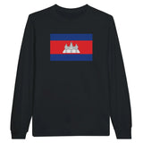 T-shirt à manches longues drapeau cambodge - pixelforma