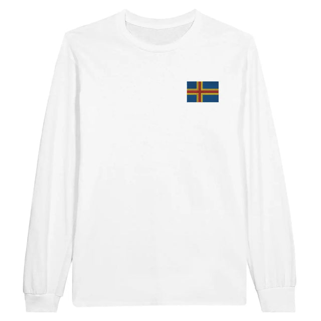 T-shirt à manches longues Drapeau d'Åland en broderie - Pixelforma 