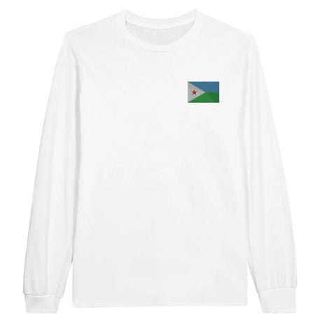 T-shirt à manches longues Drapeau de Djibouti en broderie - Pixelforma 