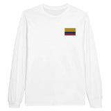 T-shirt à manches longues Drapeau de la Colombie en broderie - Pixelforma 