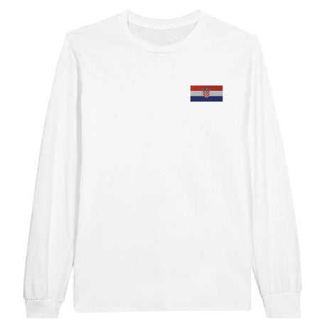 T-shirt à manches longues Drapeau de la Croatie en broderie - Pixelforma 