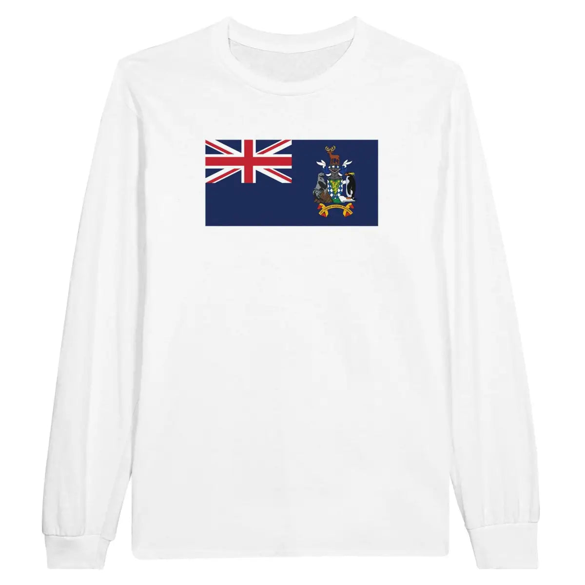 T-shirt à manches longues Drapeau de la Géorgie du Sud-et-les Îles Sandwich du Sud - Pixelforma 