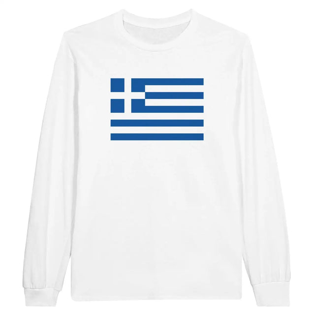 T-shirt à manches longues Drapeau de la Grèce - Pixelforma 