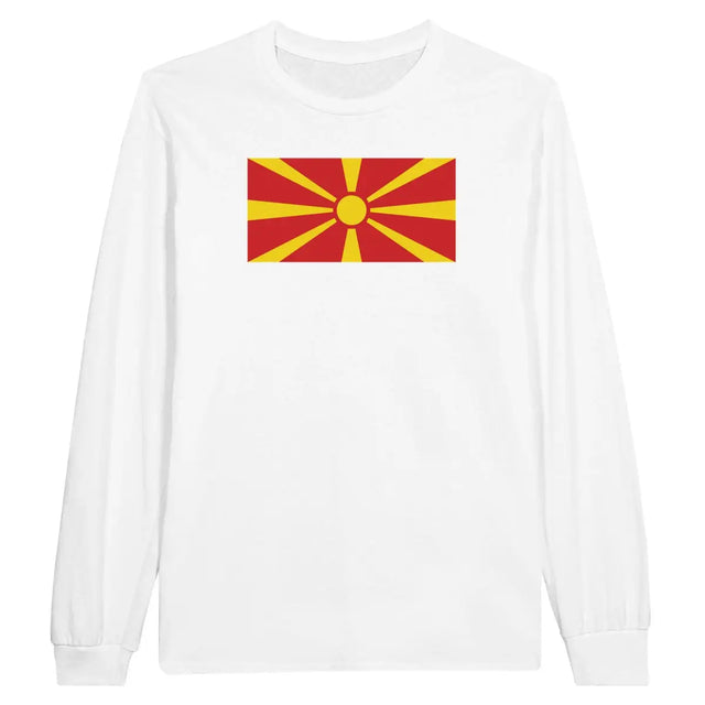 T-shirt à manches longues Drapeau de la Macédoine du Nord - Pixelforma 