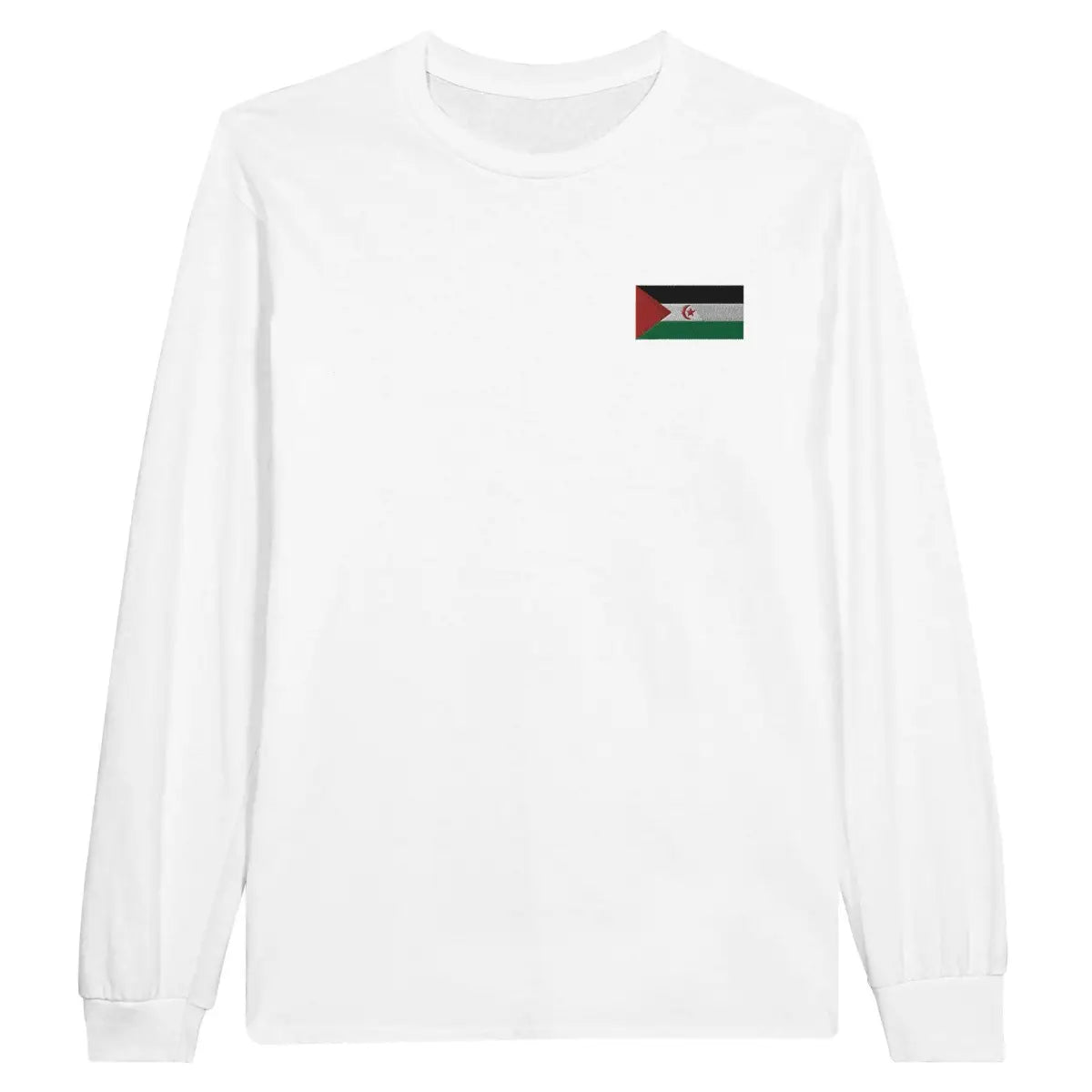 T-shirt à manches longues Drapeau de la République arabe sahraouie démocratique en broderie - Pixelforma 