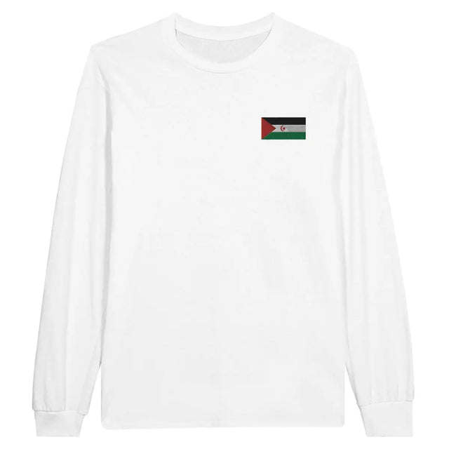 T-shirt à manches longues Drapeau de la République arabe sahraouie démocratique en broderie - Pixelforma 