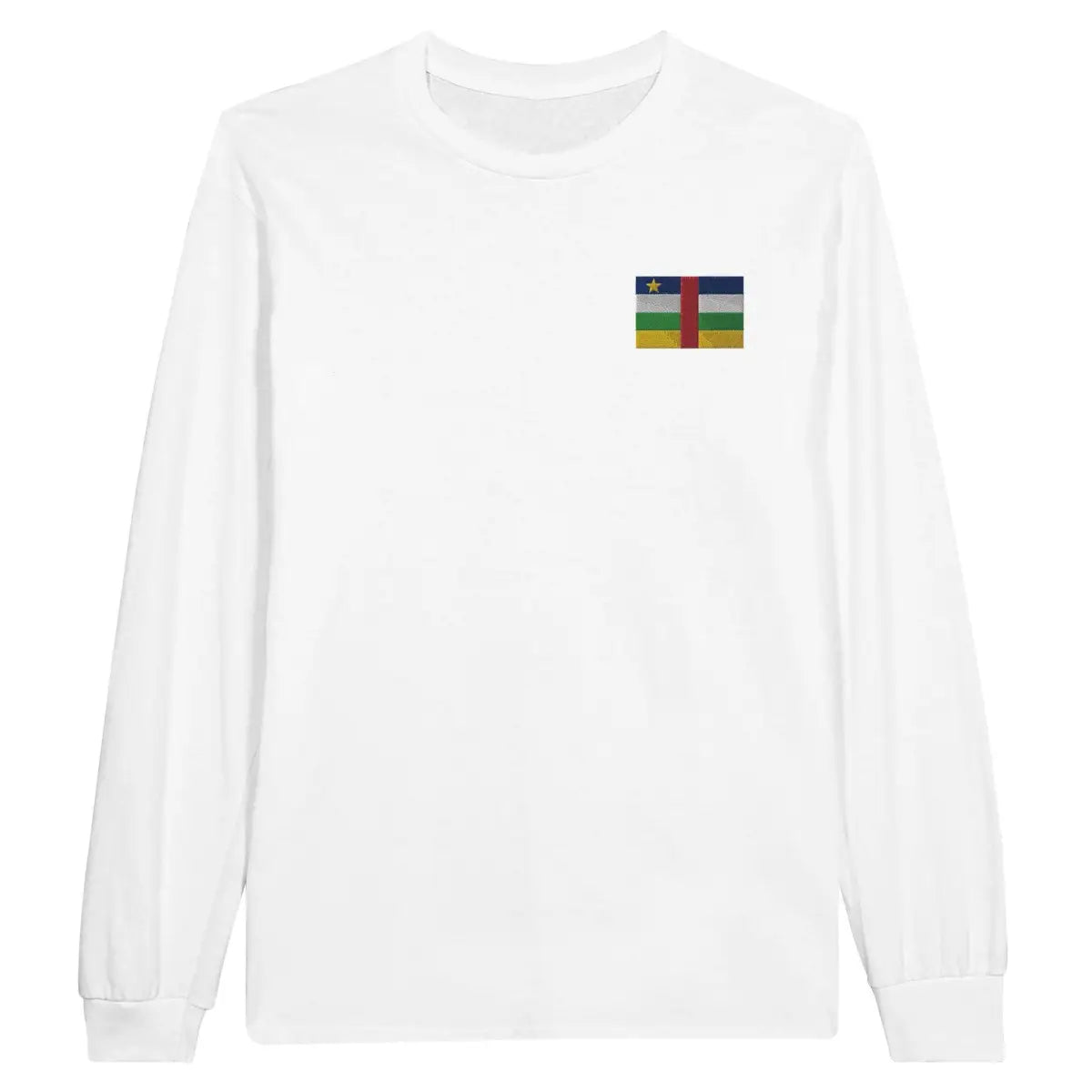 T-shirt à manches longues Drapeau de la République centrafricaine en broderie - Pixelforma 