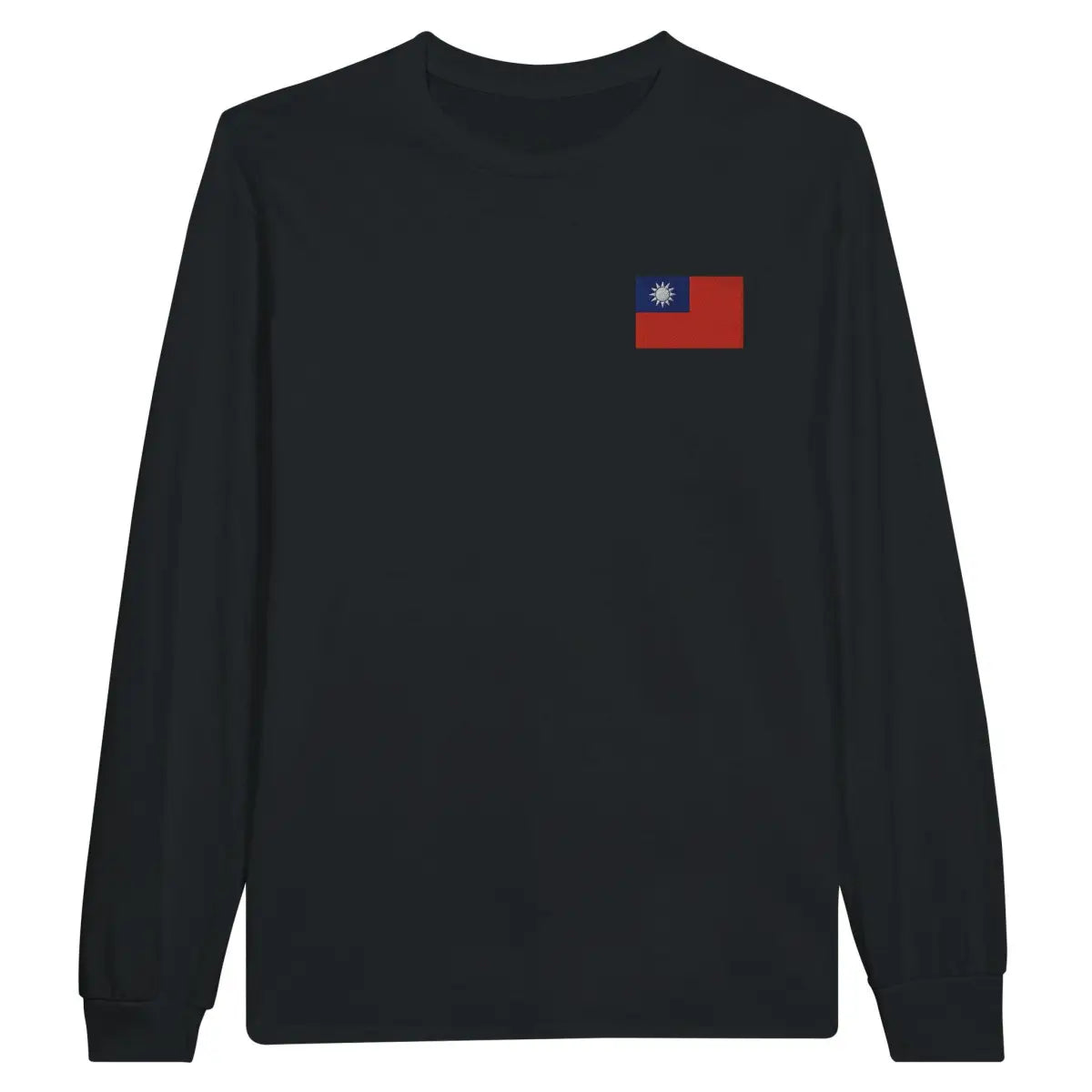 T-shirt à manches longues Drapeau de la République de Chine en broderie - Pixelforma 