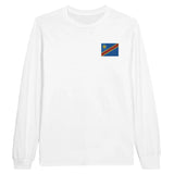 T-shirt à manches longues Drapeau de la république démocratique du Congo en broderie - Pixelforma 