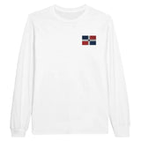 T-shirt à manches longues Drapeau de la République dominicaine en broderie - Pixelforma 