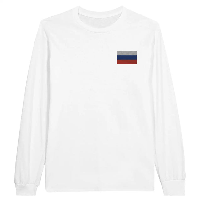 T-shirt à manches longues Drapeau de la Russie en broderie - Pixelforma 