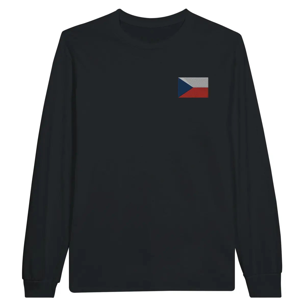 T-shirt à manches longues Drapeau de la Tchéquie en broderie - Pixelforma 