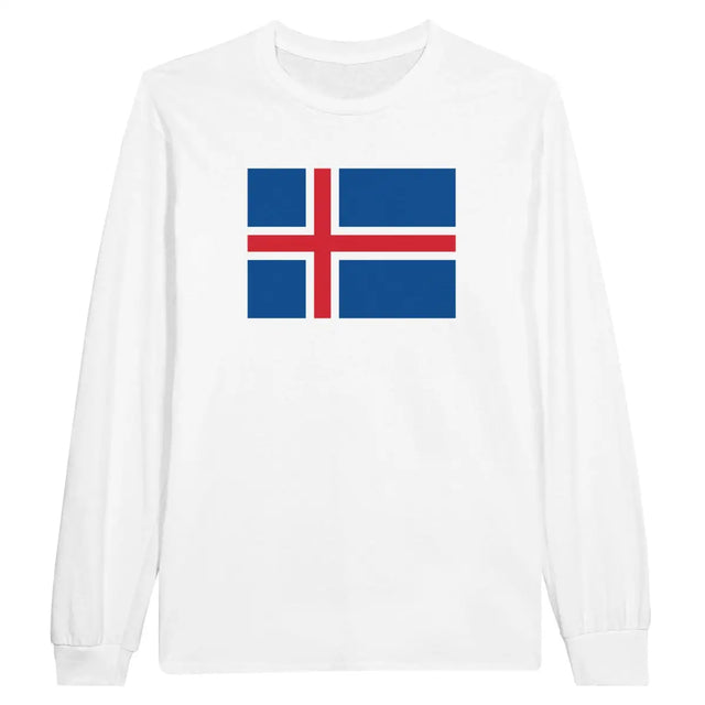 T-shirt à manches longues Drapeau de l'Islande - Pixelforma 