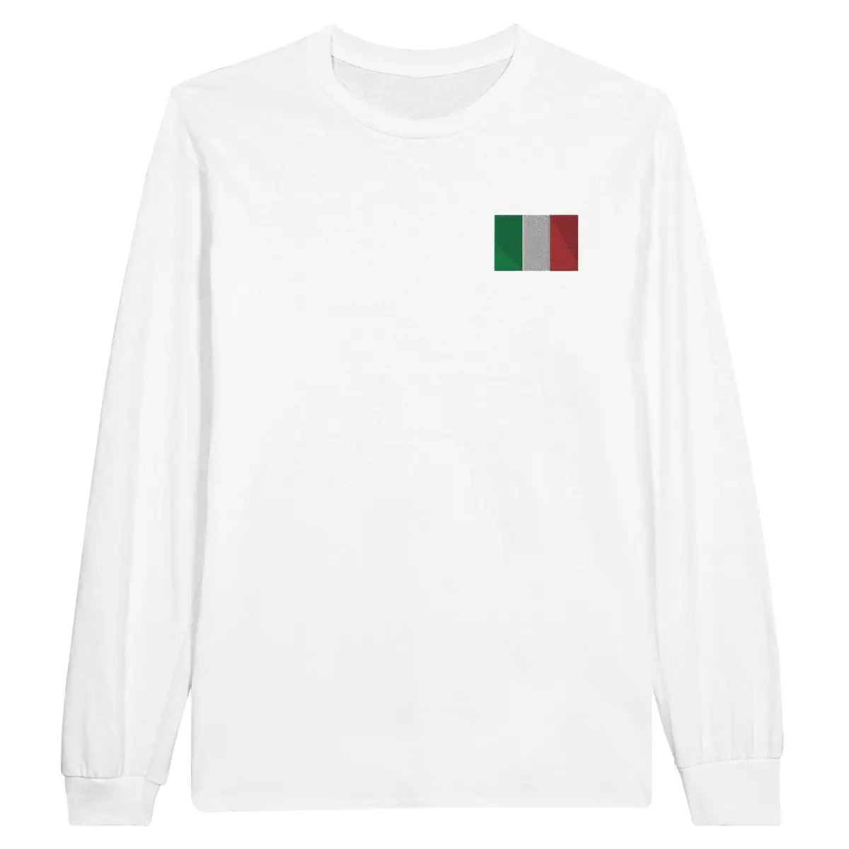 T-shirt à manches longues Drapeau de l'Italie en broderie - Pixelforma 