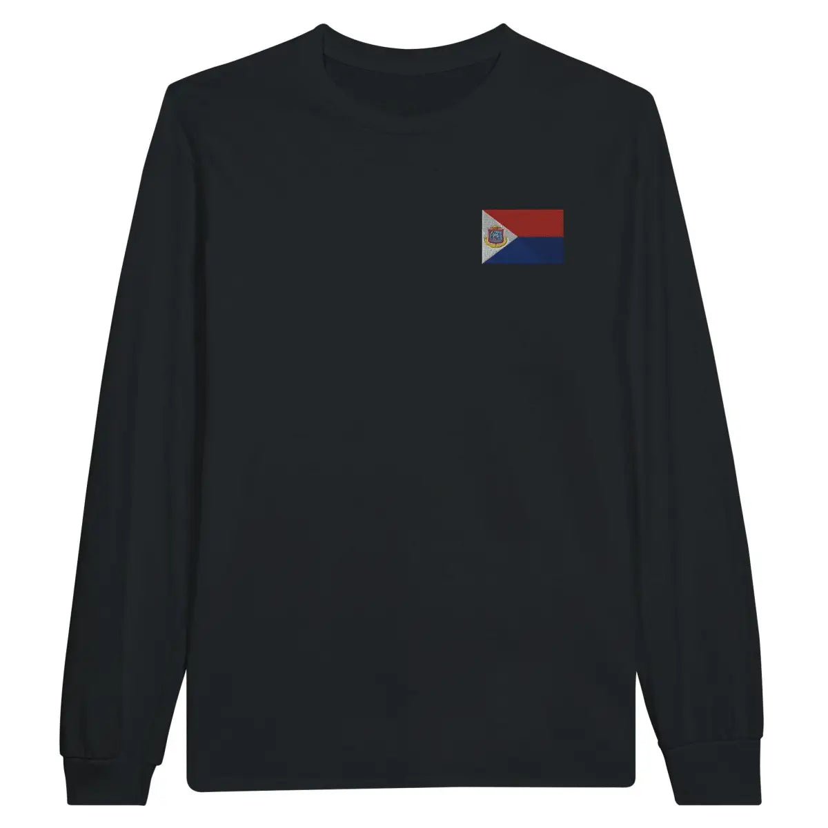 T-shirt à manches longues Drapeau de Saint-Martin en broderie - Pixelforma 