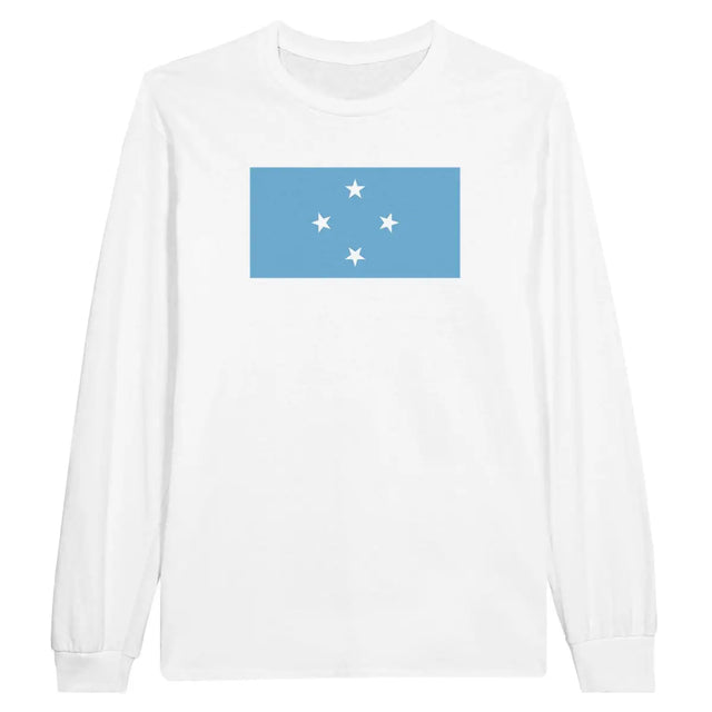 T-shirt à manches longues Drapeau des États fédérés de Micronésie - Pixelforma 