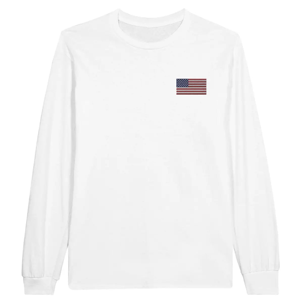 T-shirt à manches longues Drapeau des États-Unis en broderie - Pixelforma 