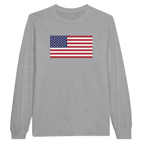 T-shirt à manches longues Drapeau des États-Unis - Pixelforma 