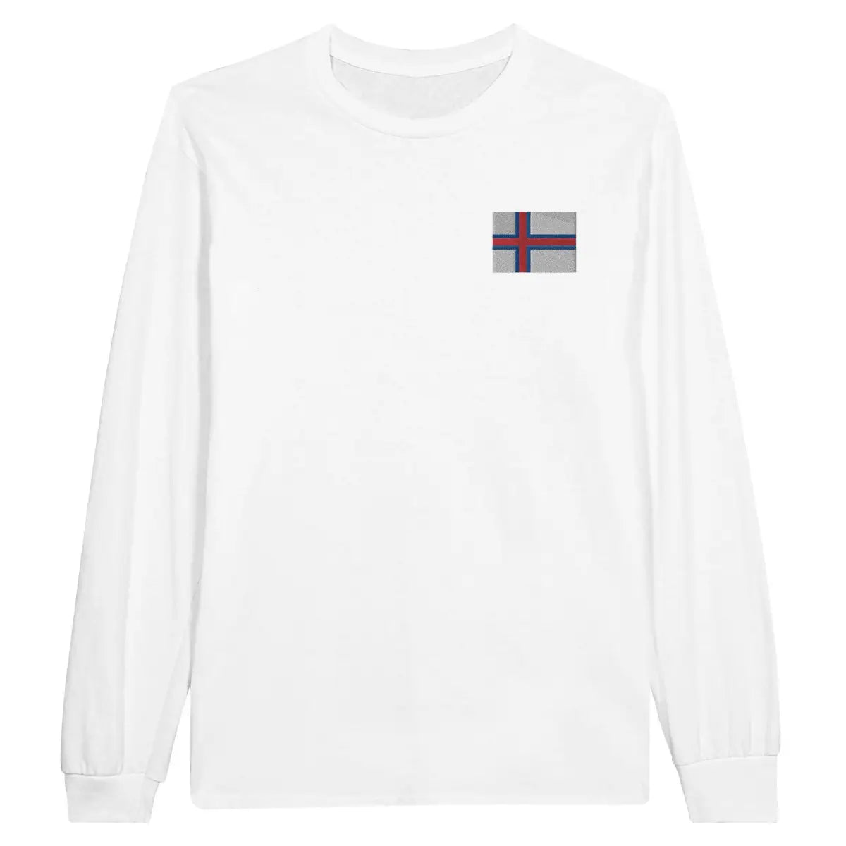 T-shirt à manches longues Drapeau des îles Féroé en broderie - Pixelforma 