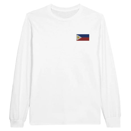 T-shirt à manches longues Drapeau des Philippines en broderie - Pixelforma 