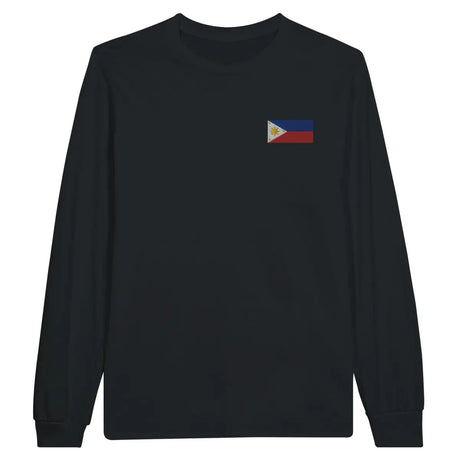 T-shirt à manches longues Drapeau des Philippines en broderie - Pixelforma 