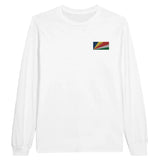 T-shirt à manches longues Drapeau des Seychelles en broderie - Pixelforma 