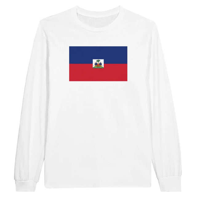 T-shirt à manches longues Drapeau d'Haïti - Pixelforma 