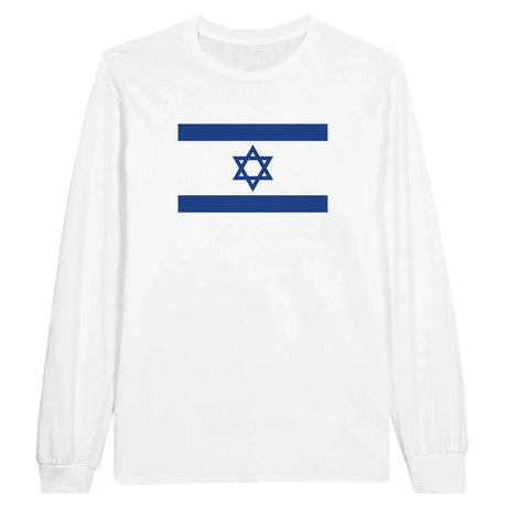 T-shirt à manches longues drapeau d’israël en broderie - pixelforma