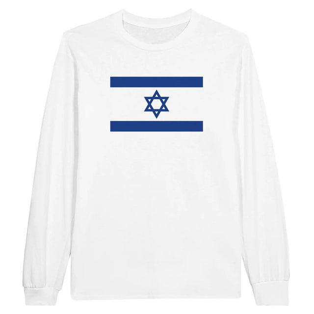 T-shirt à manches longues drapeau d’israël - pixelforma